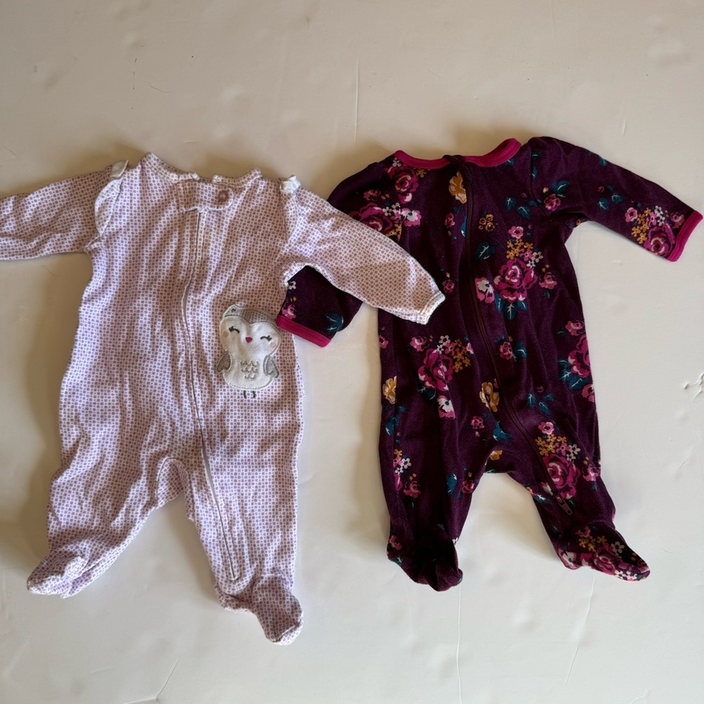 Child of Mine and Wonder Nation footie pajamas girls newborn